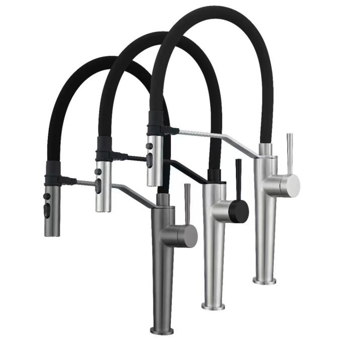 Single-Hole 3-Spray Magnetic Pull-Down Kitchen Sink Faucet